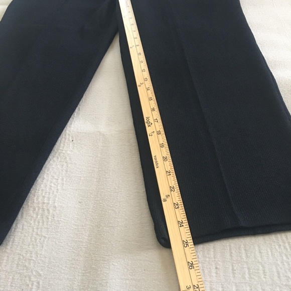 St John Basics Santana Knit Pleated Pants Size 12 Black Wool Blend Designer - Picture 11 of 13